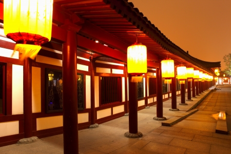 Beautiful night scenes of the famous ancient city of Xian,China のeditorial素材