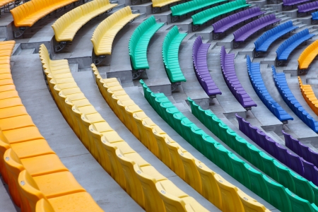 seats on stadium steps bleacher の写真素材