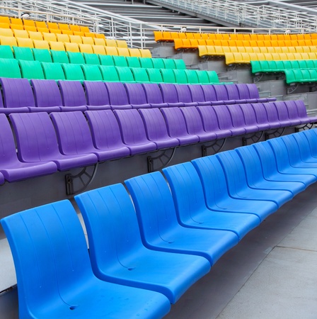 seats on stadium steps bleacherのeditorial素材