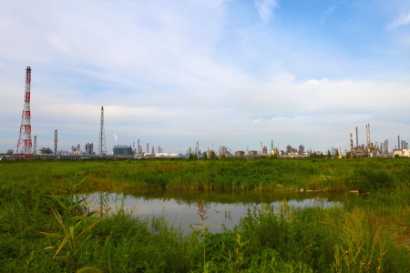 Oil industry equipment installation の写真素材