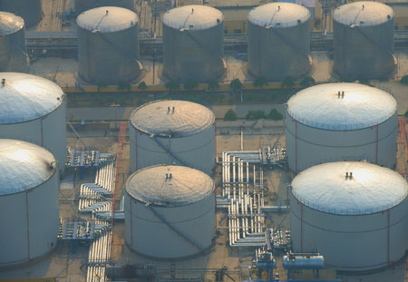 aerial view of petrol industrial zone