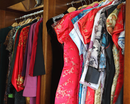 Fashion clothing rack display の写真素材