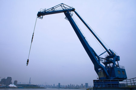 Construction cranes on the building site 