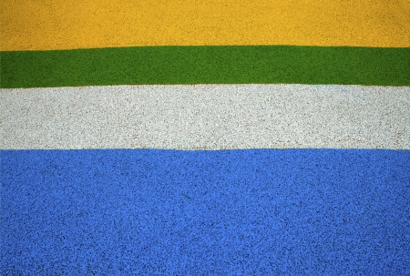 Rainbow painted on street pavementの写真素材