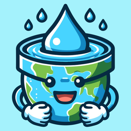 world water day Cute cartoon world water day vector illustration. Earth day concept.のイラスト素材