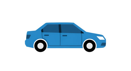 a blue sedan car illustration, vector graphic design for transportation and automobile themes, auto vehicleの素材