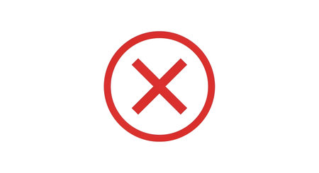 Red x mark icon vector symbol in circle shape for error wrong cancel delete and rejection sign...