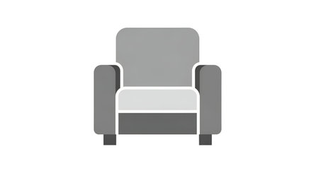 Gray armchair living room furniture modern seat home decor relaxation comfort interior design vector graphicの写真素材