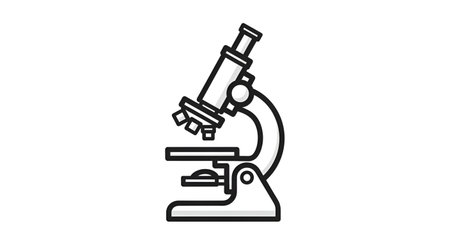 Microscope vector illustration for science and research laboratory equipment tool education and medical studyの素材