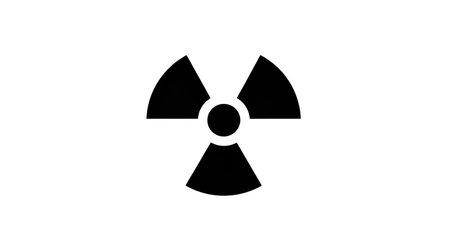 Radioactive hazard symbol vector illustration for nuclear radiation warning sign and danger caution icon isolatedの素材