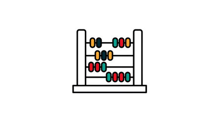 Colorful abacus illustration for kids math education counting tool and learning aid for school childrenの素材