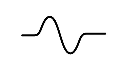 Waveform line vector illustration for sound wave signal audio frequency graph design element use drawingの素材