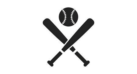 Baseball bats and ball vector icon illustration for sports equipment and game design element for logo designの素材