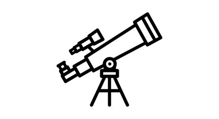 Telescope icon. Outline telescope vector icon for web design isolated on white backgroundの素材