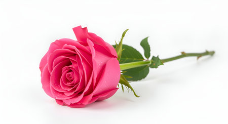 Beautiful pink rose flower bloom blossom floral nature love romance gift valentine's day wedding anniversary present at isolated  white backgroundの素材