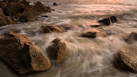 waves on the rocks