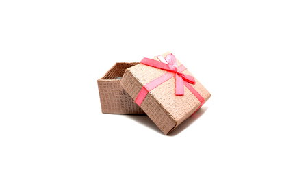 Little red gift on white backgroundの写真素材