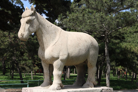 stone horse statueの写真素材