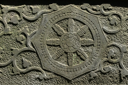 stone dharma wheelの写真素材