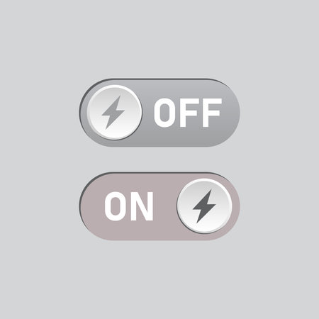 Power Switch sign and symbol. Electric power.. A slide bar with two options, power on or off,...