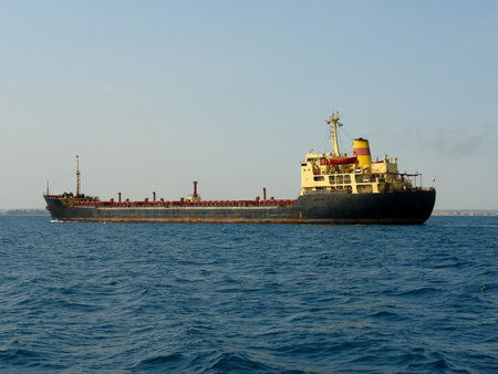 Tanker ship on the Crimea Black Sea                               の写真素材