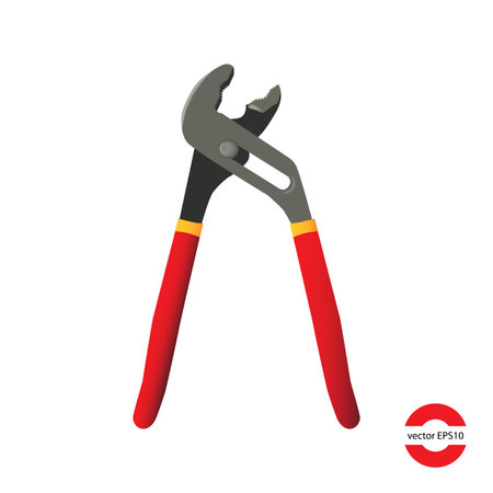 Adjustable wrench. Hand tools. Isolated on white background. Vector illustration.のイラスト素材