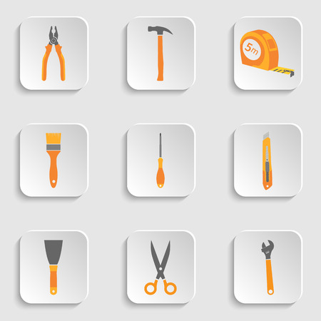 Collection of simple icons of hand tools. のイラスト素材