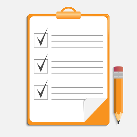 clipboard, pencil, icon vector image. Flat design modern, for web and mobile applications, of office work. Vector illustration.のイラスト素材