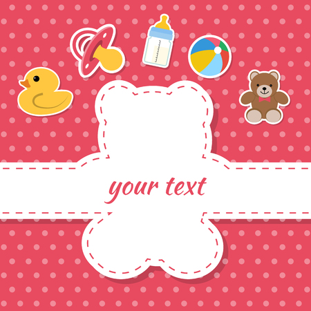 children postcard. Invitation, card. Greeting cards. Place for text.のイラスト素材