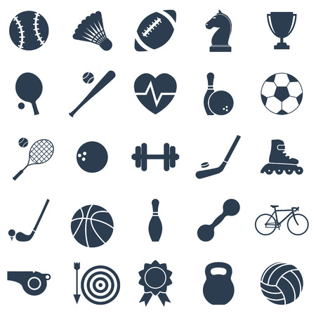Set black icons sports. Vector illustrationのイラスト素材