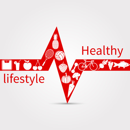 Healthy lifestyle concept. Vector illustrationのイラスト素材