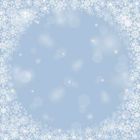 Abstract background with snowflakes. Template, poster, postcards for New Year, Christmas. Vector illustration.のイラスト素材