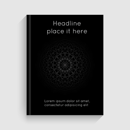 Cover with circles and lines. Black cover network. Cover globe. Annual report. Modern abstract brochure. Vector illustrationのイラスト素材