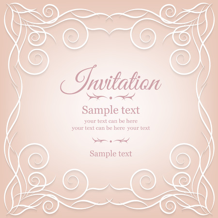 Abstract elegant invitation card. Greeting card with Victorian ornament. Wedding, date, Valentine's Day, party, birthday beautiful postcard and invitation, booklets and brochure. Template cards.のイラスト素材