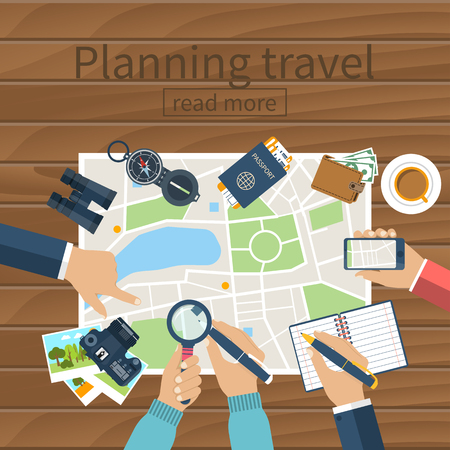 Travel planning, vector.のイラスト素材