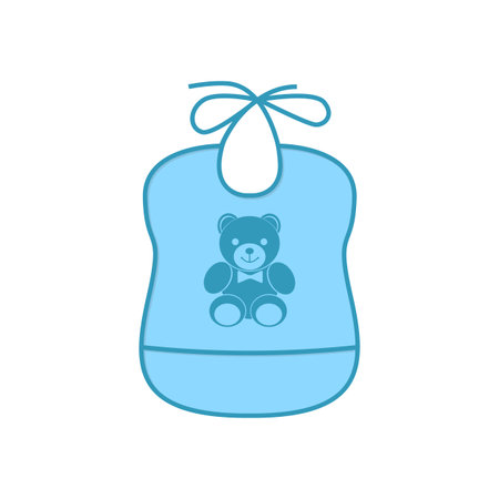 Bib. Bib with the image of bears, isolated on white background. Bib vector illustration, flat design.のイラスト素材
