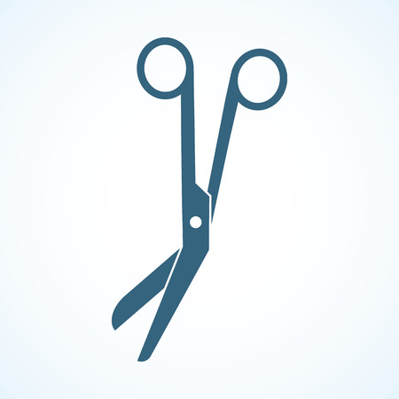 Medical scissors. Medical equipment. Isolated scissors icon in the background.のイラスト素材