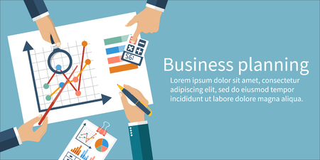 Finance report, concept flat style vector.のイラスト素材