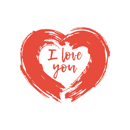 Drawing red heartのイラスト素材