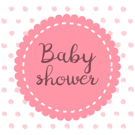 Baby shower girl, invitation card. Place for text.  Greeting cards. Vector illustration.のイラスト素材