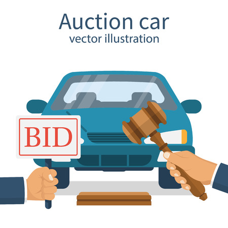 Auction car Bidding concept.のイラスト素材