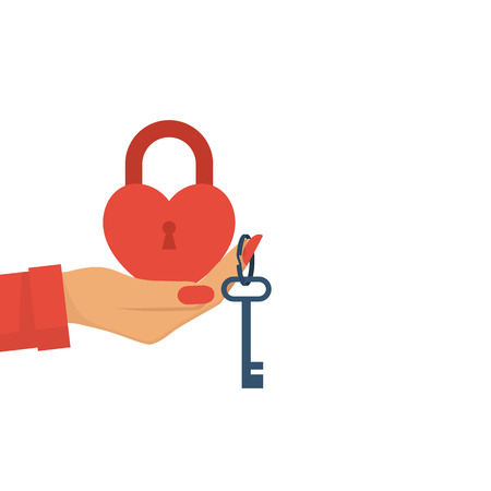 Heart padlock and keyのイラスト素材