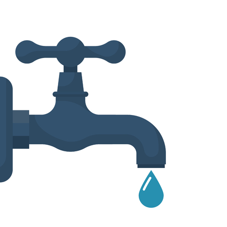 Water tap with falling dropのイラスト素材