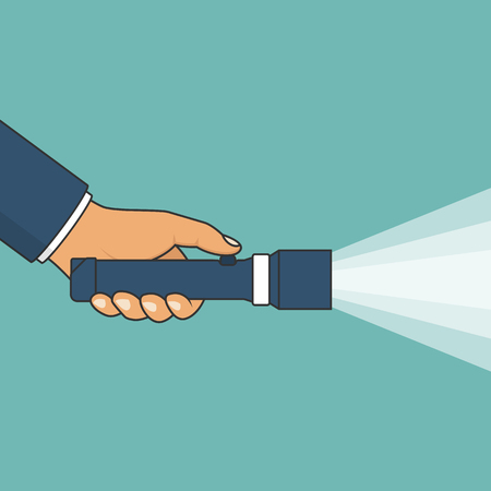 Hand holding flashlightのイラスト素材