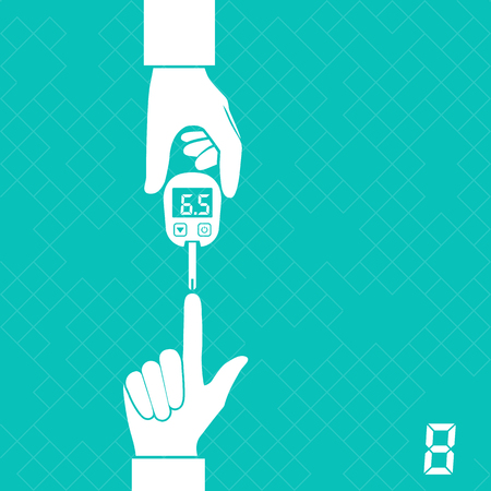 glucometer measures blood sugarのイラスト素材