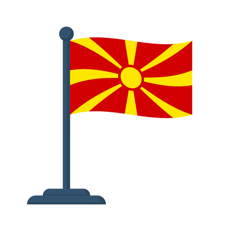 Macedonia flag isolated on white background. Macedonia Independence Day 8th september Vector illustrationのイラスト素材