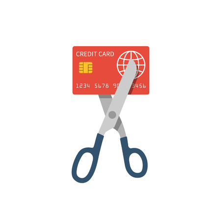 Cutting credit cardのイラスト素材