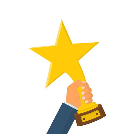 Stars awards hold in hand winner.のイラスト素材