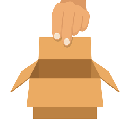 Opening cardboard box vector illustration.のイラスト素材