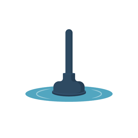 Silhouette bathroom cleaning tools, an isolated Plunger icon vector illustrationのイラスト素材